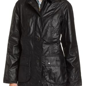 Barbour Beadnell Wax Jacket - Black (US 6)